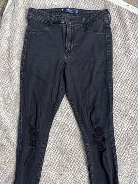 Hollister Advanced Stretch High-Rise Crop Jean Legging Black W29 L26